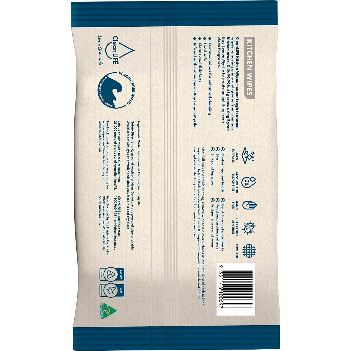 CleanLIFE Kitchen Plastic Free Wipes Food Safe 25 Pack Payless 4 Organics