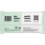 CleanLIFE Loo Clean 60 pack of flushable, plastic-free wipes with tea tree and eucalyptus on a white background.