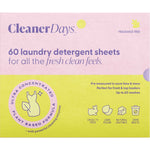 Box of 60 fragrance-free Cleaner Days laundry detergent sheets featuring a clean, minimalist design on a white background.