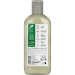 Back of Dr Organic Aloe Vera Shampoo 265ml bottle showing ingredients, benefits, and usage instructions.