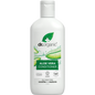 Dr Organic Aloe Vera Conditioner 265ml bottle featuring a green label with aloe vera illustrations.