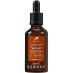 Back of a 50ml Dr Organic Moroccan Argan Oil bottle with directions, ingredients, and a gold and white label.