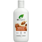 Dr Organic Moroccan Argan Oil Body Wash in a 250ml brown bottle with a white pump and botanical illustrations.