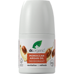 Dr Organic Moroccan Argan Oil 50ml roll-on deodorant bottle with an orange and white label.