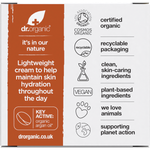 Back of the Dr Organic Moroccan Argan Oil Day Cream 50ml product box showing product information and ingredients.