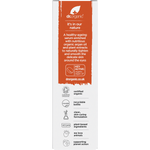 Back of Dr Organic Moroccan Argan Oil Eye Serum box showing ingredients, directions, and product benefits.