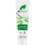 100ml tube of Dr Organic Whitening Toothpaste with Aloe Vera and peppermint on a white background.