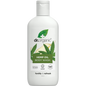 Dr Organic Hemp Oil Body Wash in a 250ml white bottle with a green leaf design and black flip-top lid.