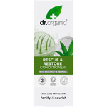 Front of Dr Organic Hemp Oil Conditioner box featuring green and white design for fine, thinning hair.