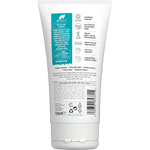 Back of Dr Organic Skin Clear Exfoliating Face Scrub 150ml tube showing directions, ingredients, and warnings.