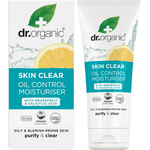 Dr Organic Skin Clear Oil Control Moisturiser 50ml tube and box featuring a white and green design on a white background.