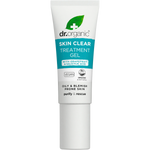 10ml tube of Dr Organic Skin Clear Treatment Gel with Organic Tea Tree for spots and blemishes on a white background.