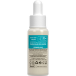 Back of Dr. Organic AHA Peel bottle showing directions, ingredients, and product information on a green and white label.