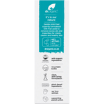 Back of Dr. Organic Skin Clear AHA Peel box with nutrition facts, ingredients, and usage instructions on a white background.