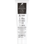 Rear of the Dr Organic Charcoal Toothpaste 100ml tube showing ingredients and directions on a white background.