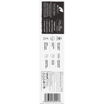 Back of Dr Organic Charcoal Toothpaste box with ingredients, directions, and product benefits on a white background.
