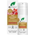 Dr Organic Pro Collagen Plus+ Dragon's Blood 50ml jar and box on a white background.