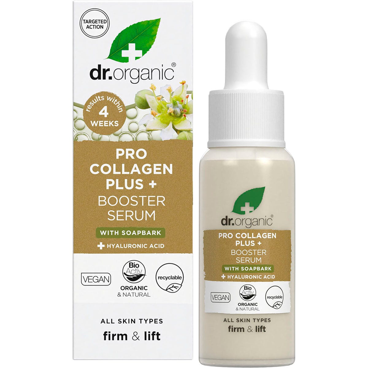 Dr. Organic Pro Collagen Plus+ Booster Serum Soapbark 30ml