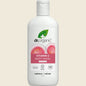 250ml bottle of Dr Organic Guava Body Wash with a pink label featuring guava fruit on a white background.