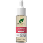 30ml bottle of Dr Organic Guava Facial Serum with a dropper lid, featuring pink guava and green leaf illustrations.