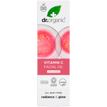 Dr Organic Guava Facial Serum 30ml box featuring pink guava and green leaf illustrations on a white background.