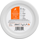 Back of Dr Organic Manuka Honey Body Butter 200ml tub showing ingredients and product information.