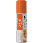 Dr Organic Manuka Honey Lip Balm 5.7ml tube with SPF 15 protection for moisturising and restoring dry lips.