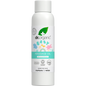 150ml bottle of Dr Organic Baby Massage Oil with Calendula, featuring a white label with a yellow flower illustration.