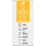 Back of the Dr Organic Mum Nipple Balm box showing product details and directions against a white background.