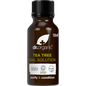 Dr Organic Tea Tree Nail Solution 10ml bottle with a built-in applicator brush for restoring and conditioning nails.