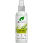 100ml bottle of Dr Organic Tea Tree Foot Spray with a white pump lid and green label on a white background.
