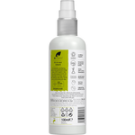 Back of Dr Organic Tea Tree Foot Spray 100ml bottle showing ingredients and directions on a green and white label.