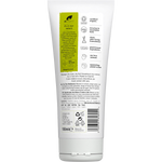 Back of a Dr Organic Tea Tree Heel Balm 100ml tube showing ingredients and directions on a white background.