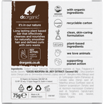 Back of a Dr Organic Coconut & Orange Shampoo and Conditioner Bar box with product details and a recycling logo.