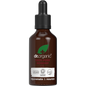50ml bottle of Dr Organic 100% Pure Rosehip Oil with a dropper pipette on a white background.
