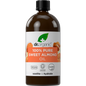 100ml bottle of Dr Organic Sweet Almond Oil, 100% pure and natural, for face, body, and hair hydration.
