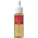 Back of Dr Organic Rose Otto Facial Serum bottle showing directions, ingredients, and Bioactive Skincare label.