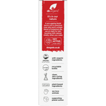 Back of Dr Organic Rose Otto Facial Serum box showing product benefits, ingredients, and directions for use.