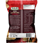 DJ&A Cassava Vegetable Chips in Sweet Chilli and Sour Cream flavor, shown in a 100g bag on a white background.