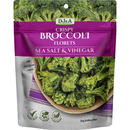 DJ&A Crispy Broccoli Florets Sea Salt & Vinegar 25g (Pack of 12) Payless 4 Organics