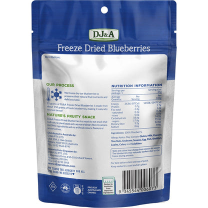 DJ&A Freeze Dried Blueberries 25g (Pack of 10) Payless 4 Organics