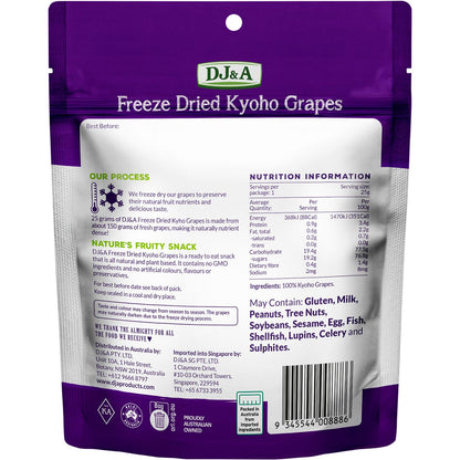 DJ&A Freeze Dried Kyoho Grapes 25g (Pack of 10) Payless 4 Organics