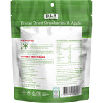 DJ&A 25g bag of freeze-dried strawberries and apple slices with fruit illustrations on a white background.
