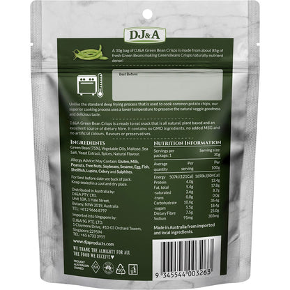 DJ&A Green Bean Crisps 30g (Pack of 10) Payless 4 Organics