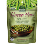 75g bag of DJ&A Nature's Protein Green Peas on a white background with botanical illustrations.