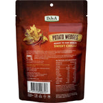 A single 100g bag of DJ&A Sweet Chilli Potato Wedges, a natural, plant-based snack on a white background.