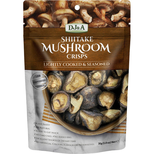 DJ&A Shiitake Mushroom Crisps 30g (Pack of 12) Payless 4 Organics