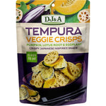 Pack of 9 DJ&A Tempura Veggie Crisps (70g) featuring pumpkin, lotus root, and eggplant in a light, crispy batter.