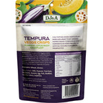 70g bag of DJ&A Tempura Veggie Crisps featuring pumpkin, lotus root, and eggplant on a white background.