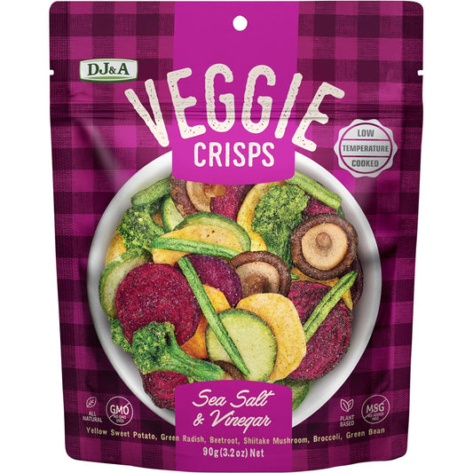 DJ&A Veggie Crisps Sea Salt & Vinegar 90g (Pack of 9) Payless 4 Organics